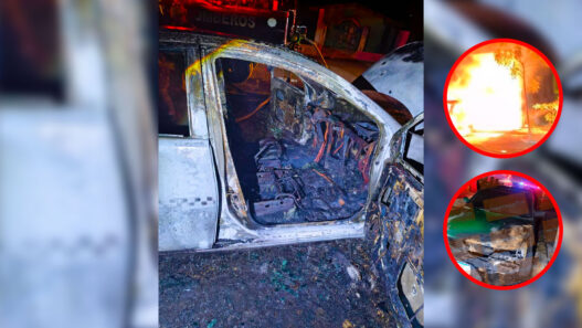 Incendian tres vehículos de elementos de la Guardia Civil Estatal en Ciudad Valles