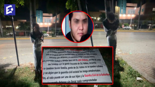 Dejan un cuerpo emplayado, sin dedos, y una narcomanta frente al IMSS en Ciudad Valles