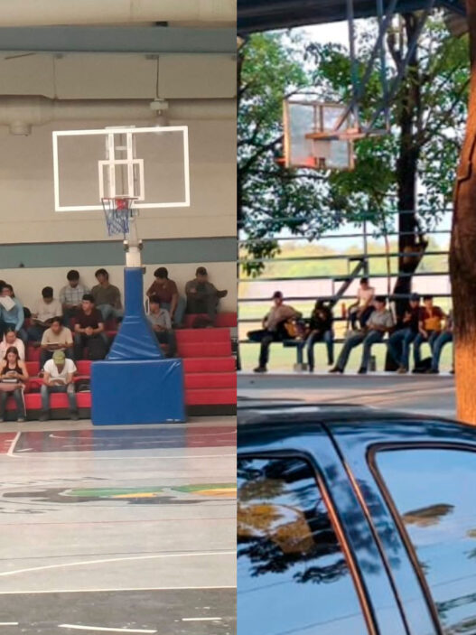 ¡Sin aulas! Estudiantes del TecNM Ciudad Valles toman clases en canchas y gimnasio